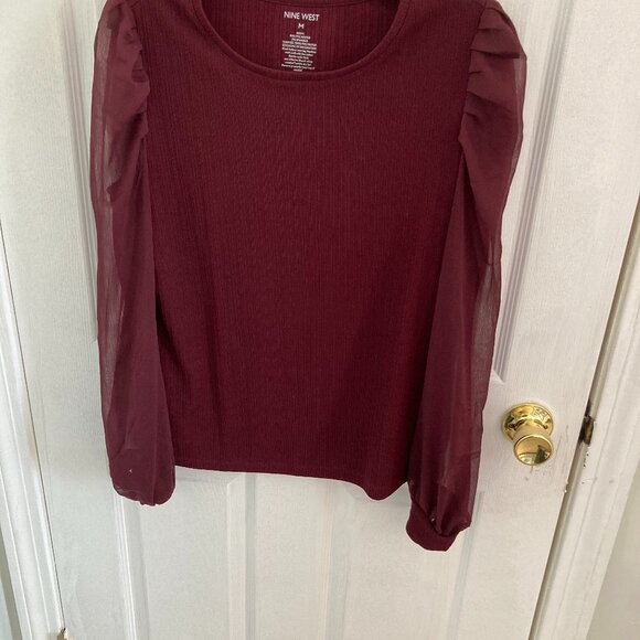 Nine West Sweaters - Nine West Top Size Medium Burgundy